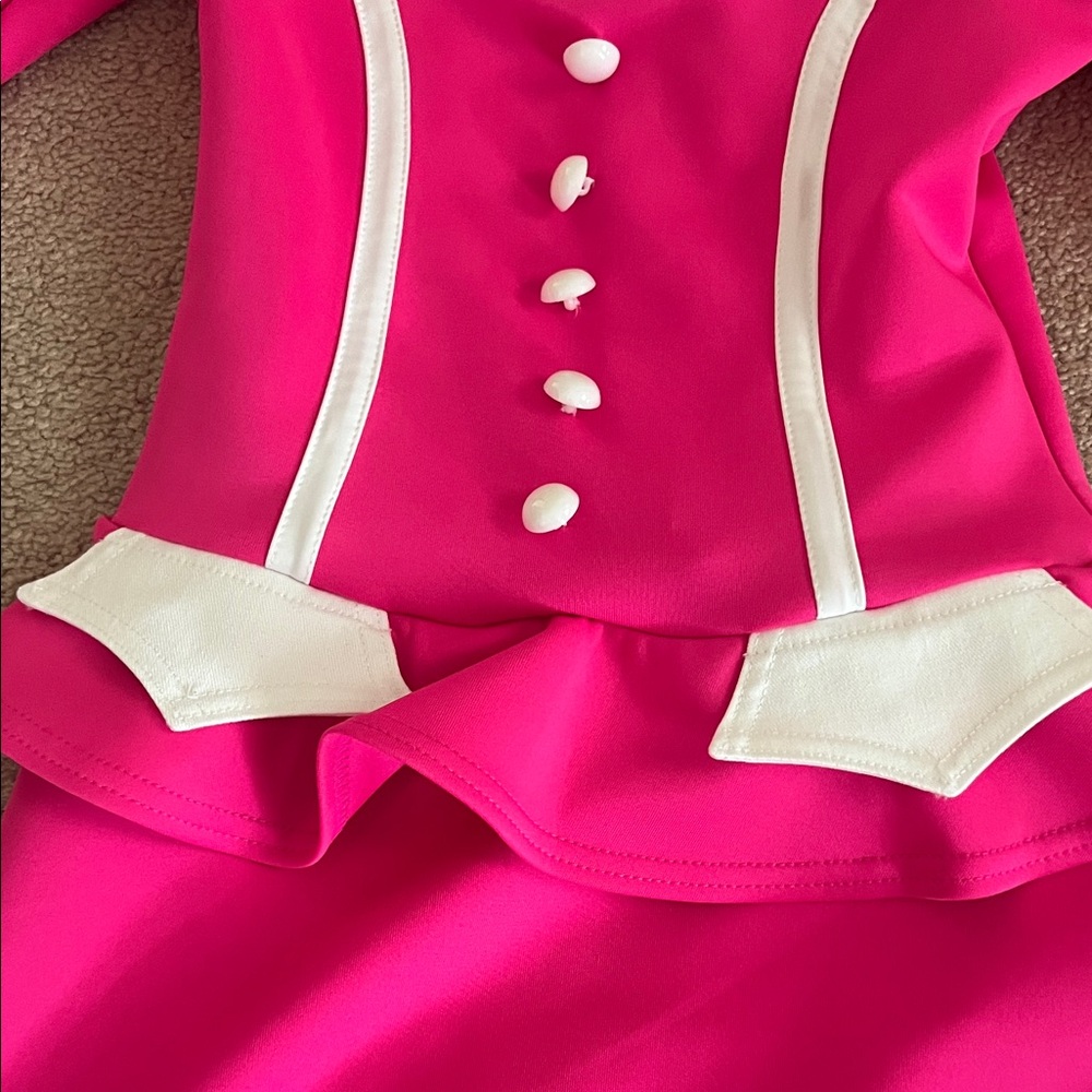 Weissman Pink & White Girls Costume - Flight Attendant - size MC approx 8-10 - Picture 2 of 10